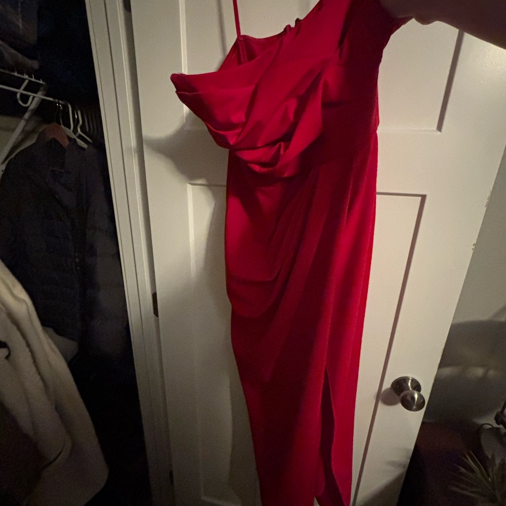Adam Striking Red Backless Dress